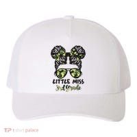 Camo Little Miss 3rd Third Grade Messy Bun Hair Tie Bow Yupoong Adult 5-Panel Trucker Hat thumb 0