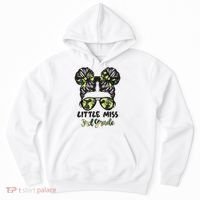 Camo Little Miss 3rd Third Grade Messy Bun Hair Tie Bow Hoodie thumb 0