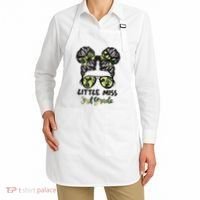 Camo Little Miss 3rd Third Grade Messy Bun Hair Tie Bow Apron thumb 2