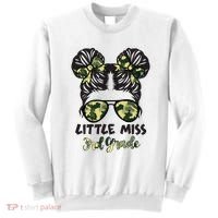 Camo Little Miss 3rd Third Grade Messy Bun Hair Tie Bow Sweatshirt thumb 0