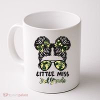 Camo Little Miss 3rd Third Grade Messy Bun Hair Tie Bow Coffee Mug thumb 0