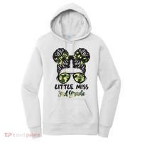 Camo Little Miss 3rd Third Grade Messy Bun Hair Tie Bow Women's Hoodie thumb 0