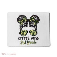 Camo Little Miss 3rd Third Grade Messy Bun Hair Tie Bow Mousepad thumb 0