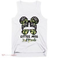 Camo Little Miss 3rd Third Grade Messy Bun Hair Tie Bow Tank Top thumb 0