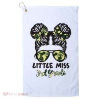 Camo Little Miss 3rd Third Grade Messy Bun Hair Tie Bow Golf Towel thumb 0