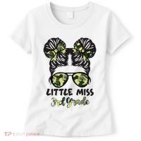 Camo Little Miss 3rd Third Grade Messy Bun Hair Tie Bow Women's T-Shirt thumb 0