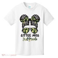 Camo Little Miss 3rd Third Grade Messy Bun Hair Tie Bow Kids T-Shirt thumb 0