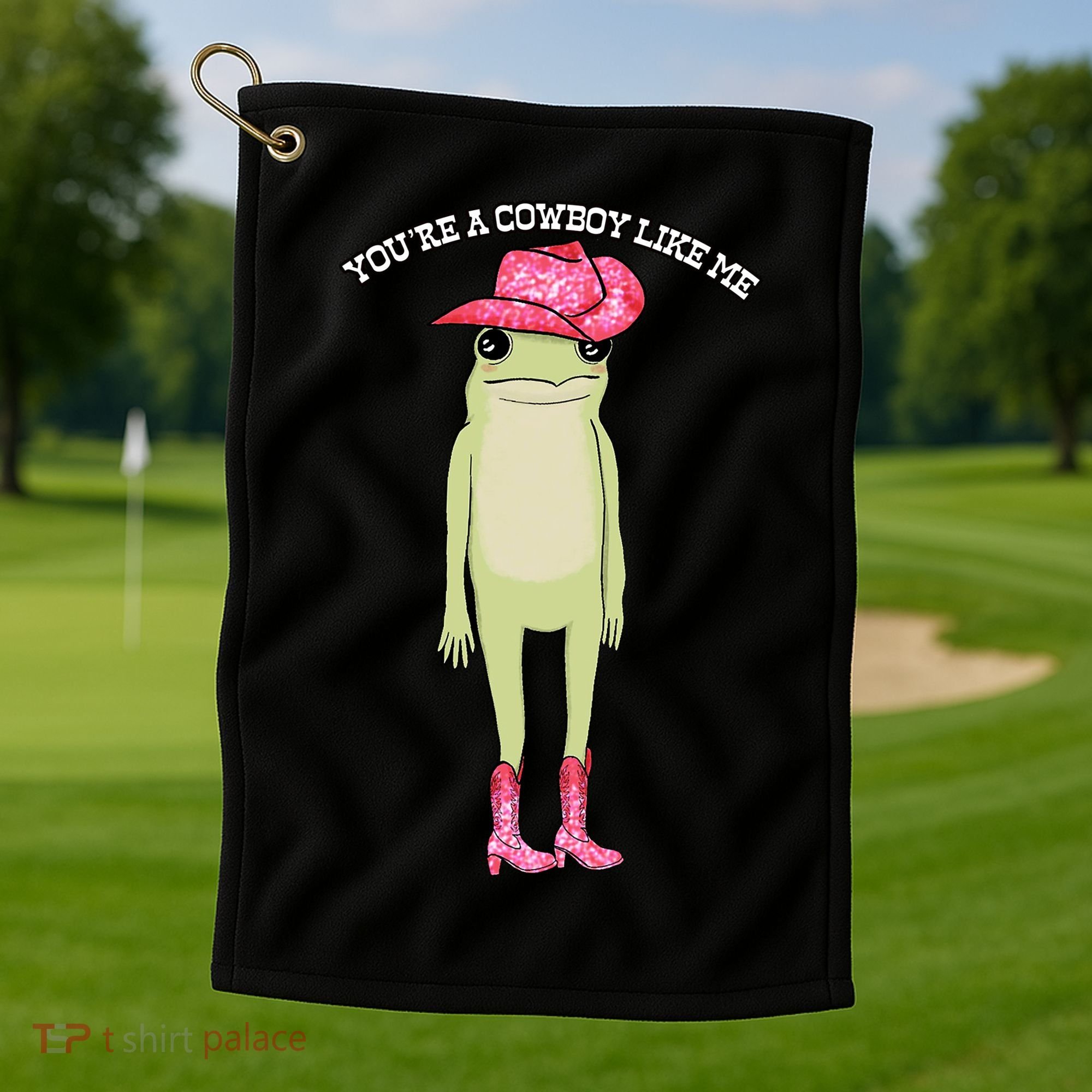 Cowboy Like Me Frog Golf Towel