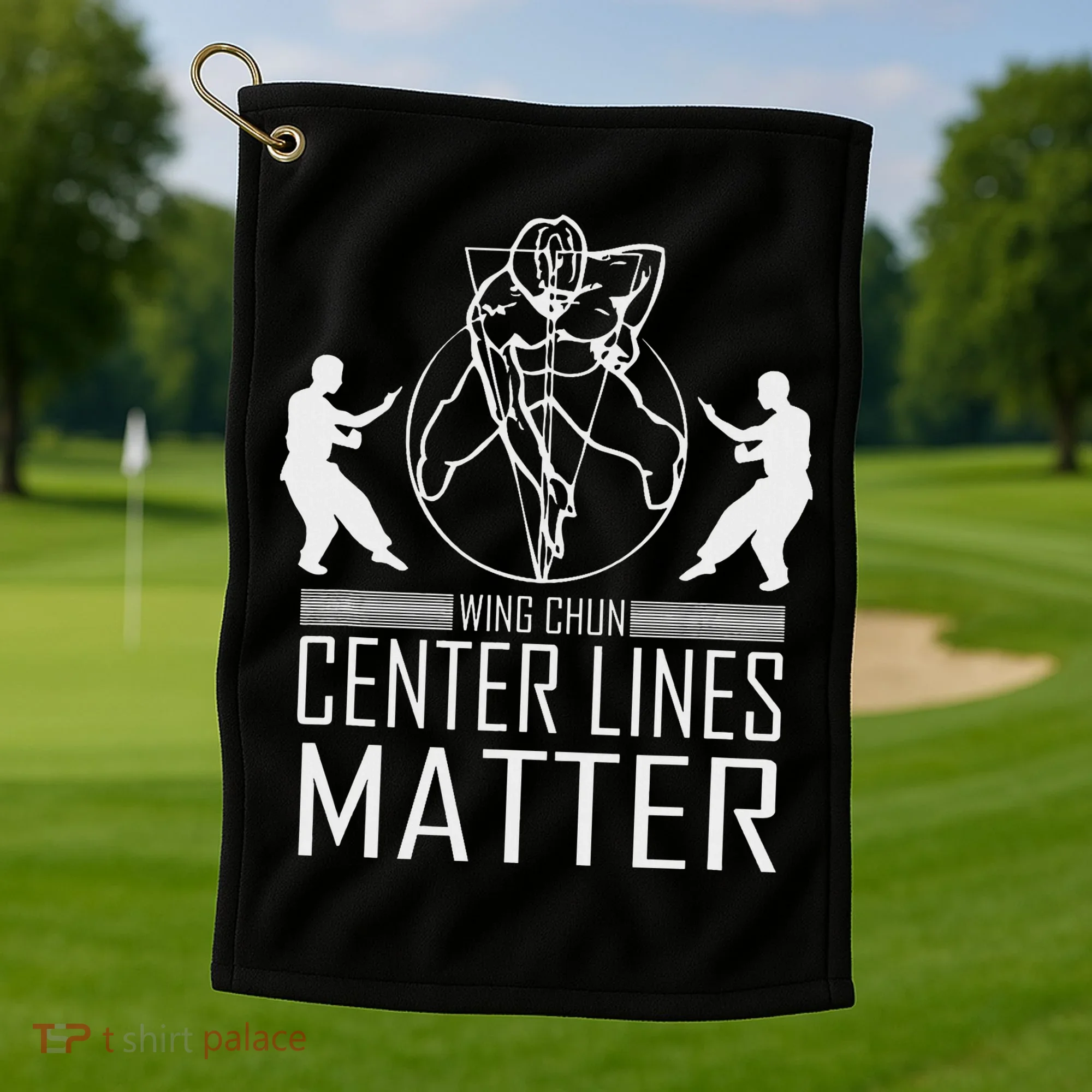 Center Lines Matter Wing Chun Golf Towel