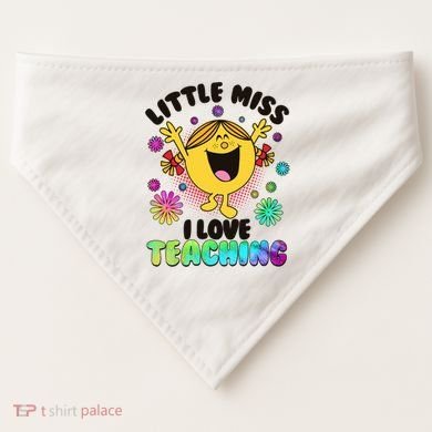 Cute Little Miss I Love Teaching USA-Made Doggie Bandana