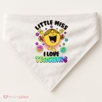 Cute Little Miss I Love Teaching USA-Made Doggie Bandana thumb 0