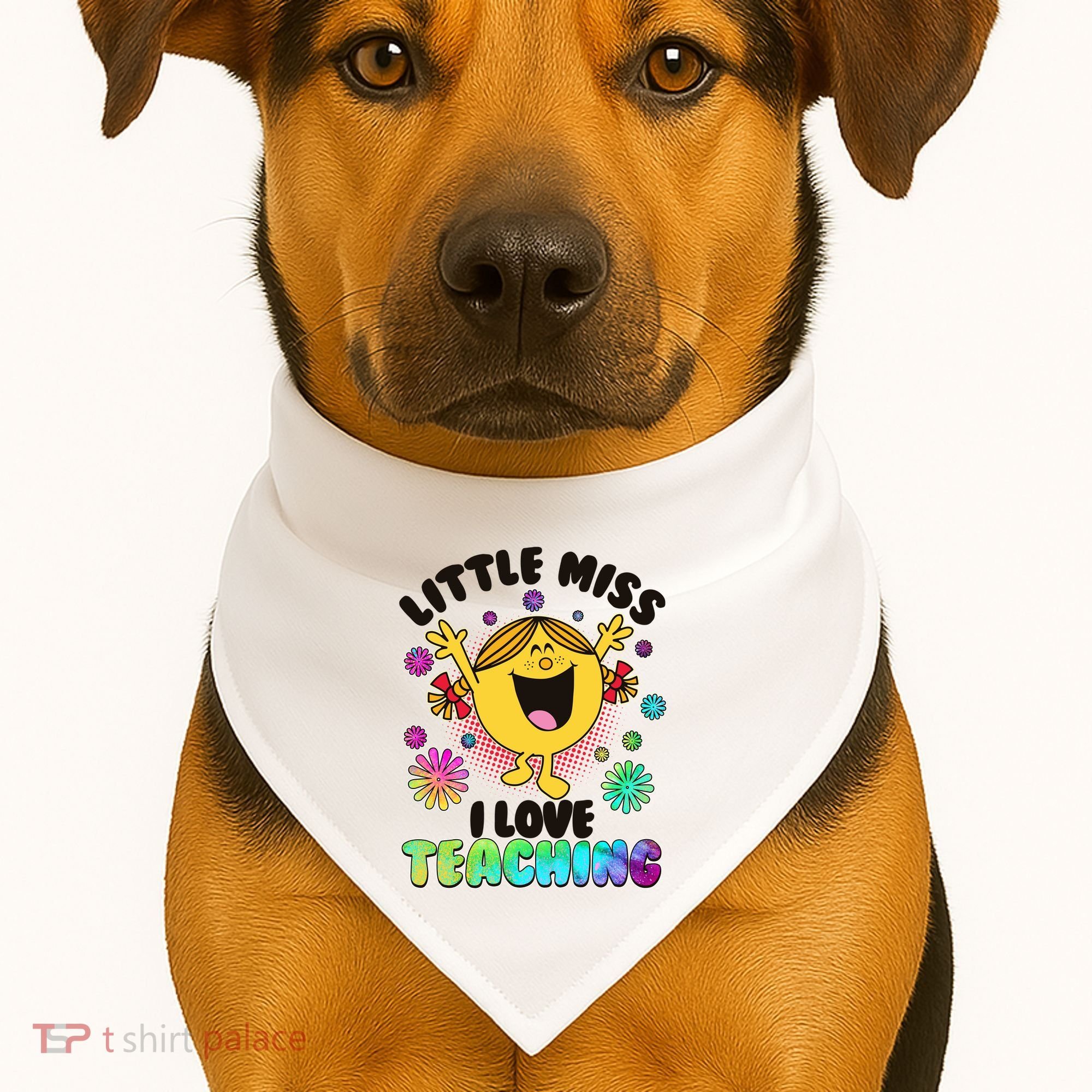 Cute Little Miss I Love Teaching USA-Made Doggie Bandana