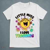 Cute Little Miss I Love Teaching T-Shirt thumb 5