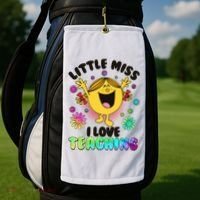 Cute Little Miss I Love Teaching Golf Towel thumb 2