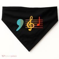Comma La Music Notes Kamala Harris Music Teacher Elections USA-Made Doggie Bandana thumb 0