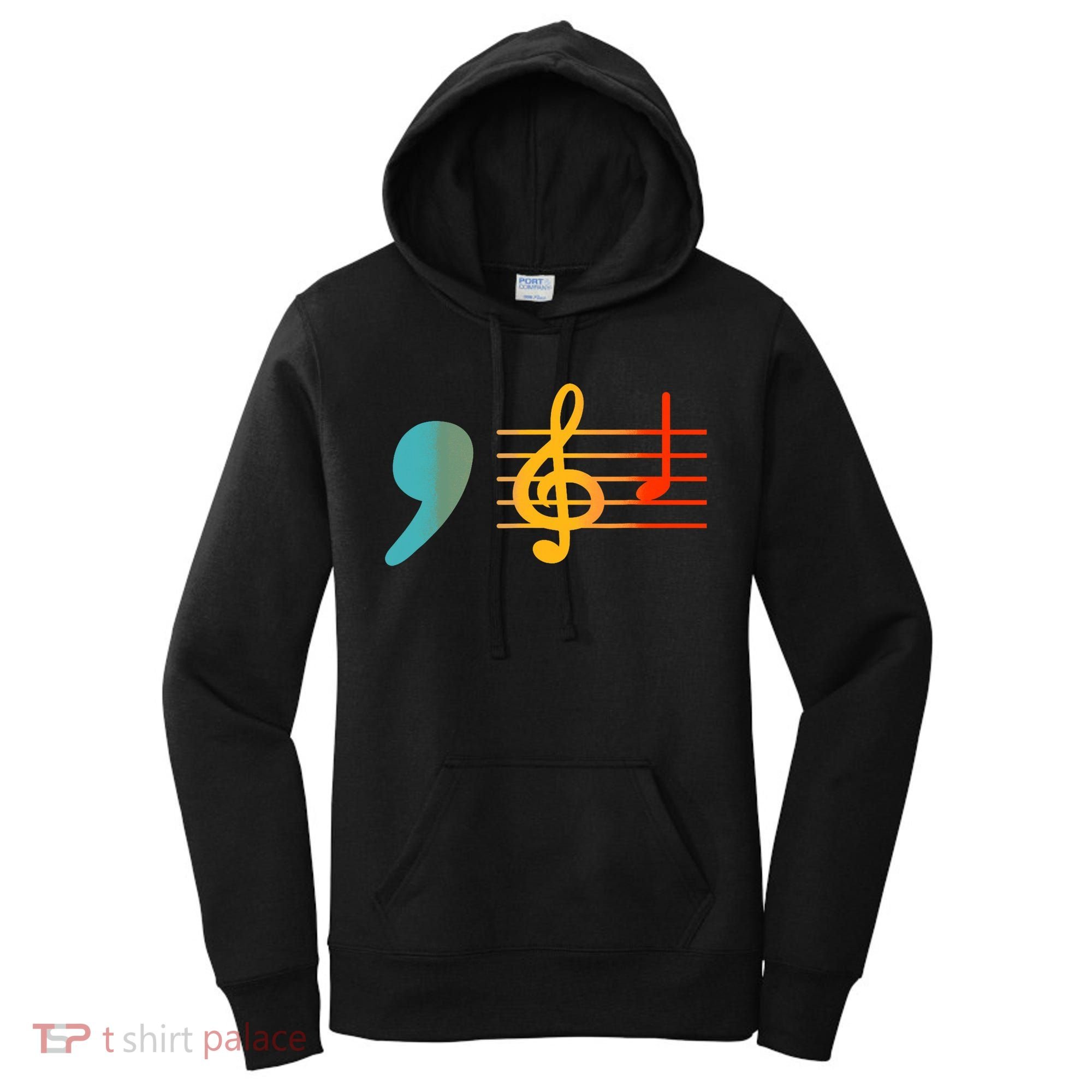 Comma La Music Notes Kamala Harris Music Teacher Elections Women's Hoodie