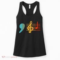 Comma La Music Notes Kamala Harris Music Teacher Elections Women's Tank Top thumb 0