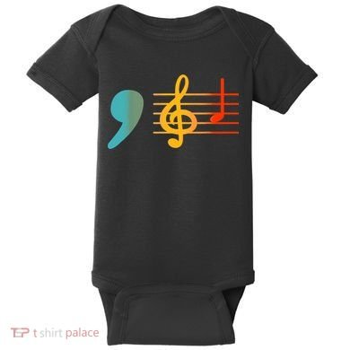 Comma La Music Notes Kamala Harris Music Teacher Elections Baby Bodysuit