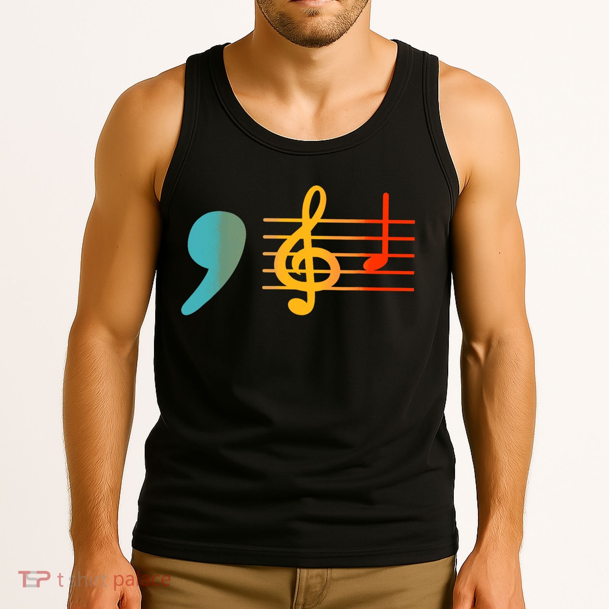 Comma La Music Notes Kamala Harris Music Teacher Elections Tank Top