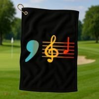 Comma La Music Notes Kamala Harris Music Teacher Elections Golf Towel thumb 1