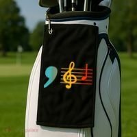 Comma La Music Notes Kamala Harris Music Teacher Elections Golf Towel thumb 2
