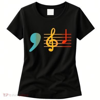 Comma La Music Notes Kamala Harris Music Teacher Elections Women's T-Shirt