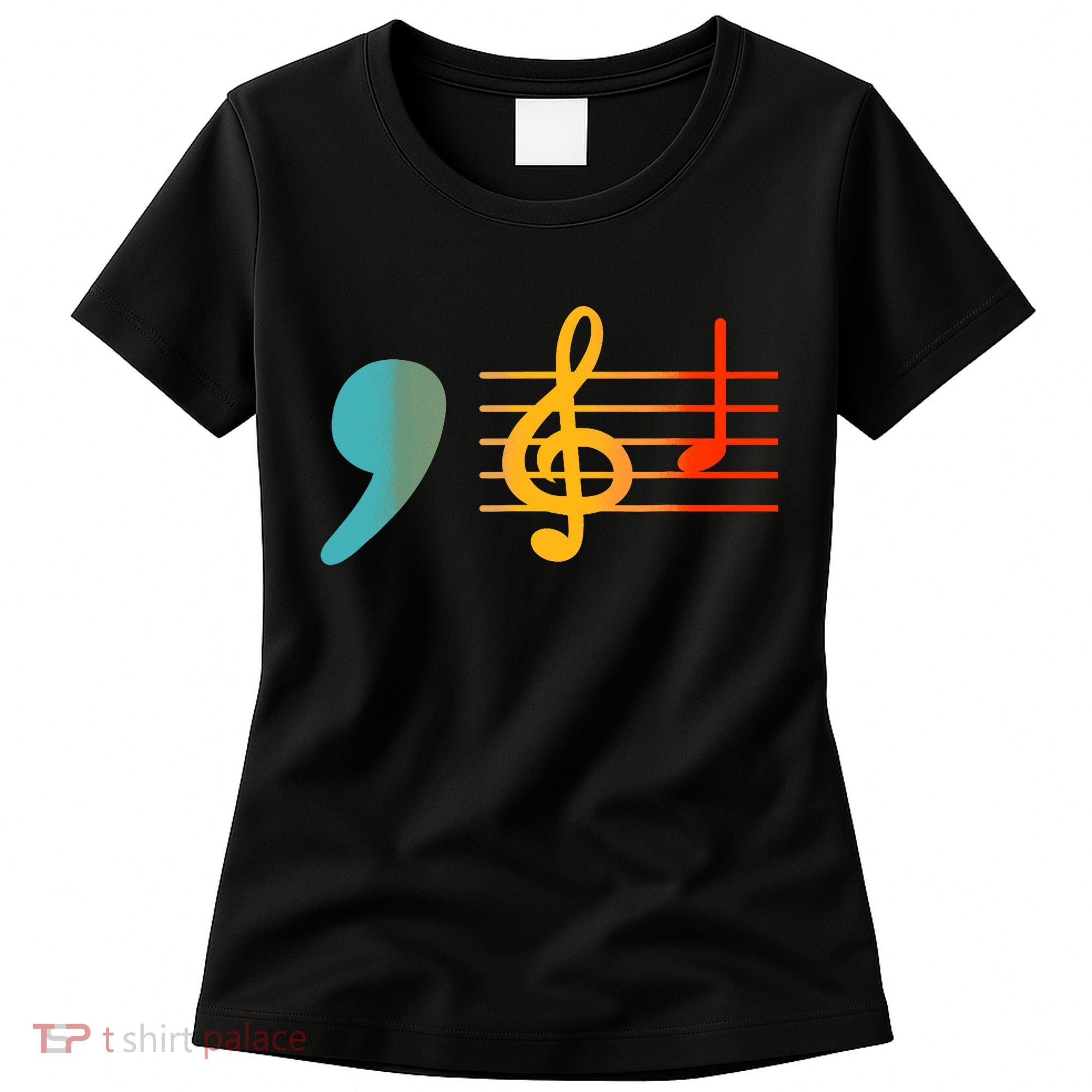 Comma La Music Notes Kamala Harris Music Teacher Elections Women's T-Shirt