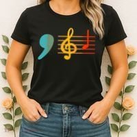 Comma La Music Notes Kamala Harris Music Teacher Elections Women's T-Shirt thumb 2