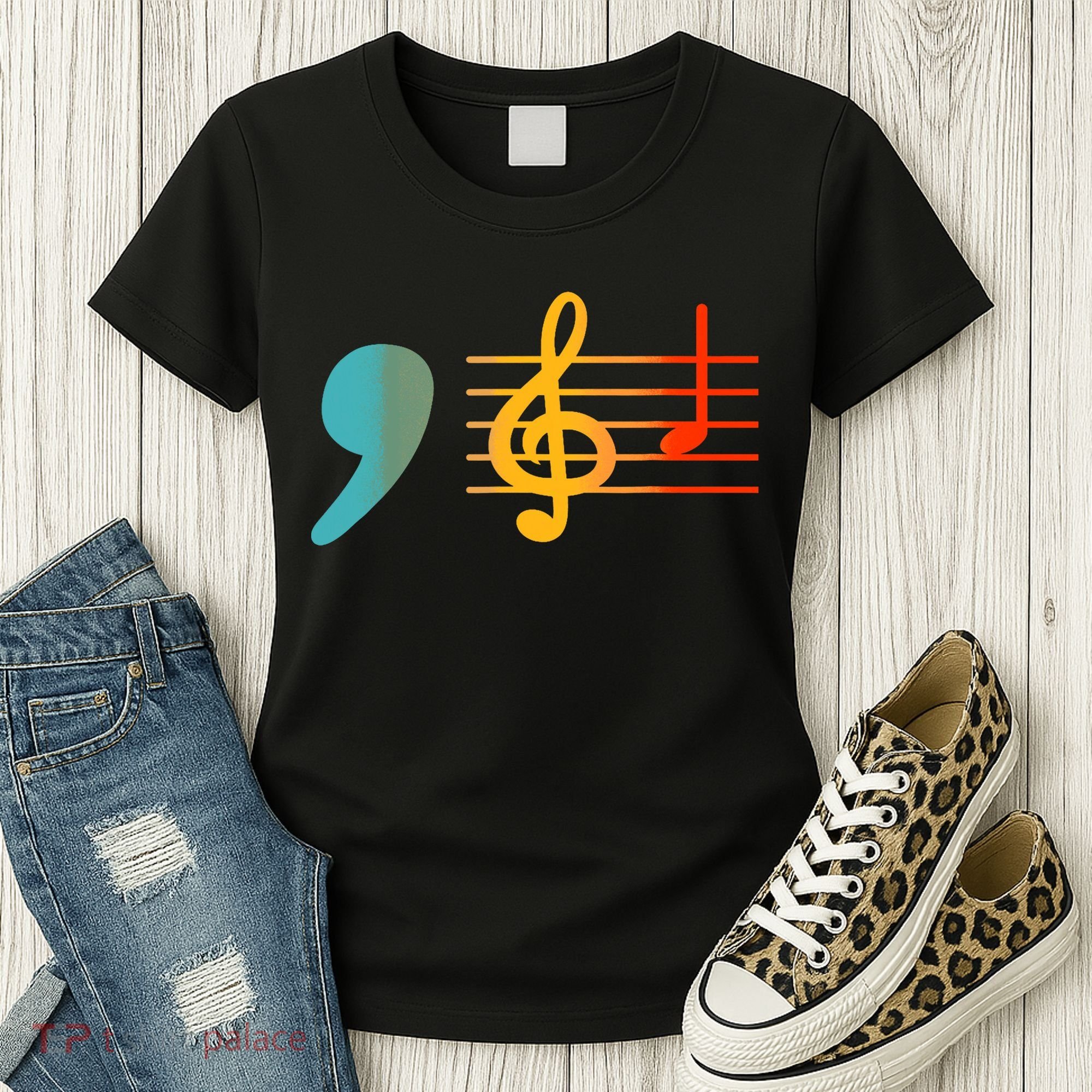 Comma La Music Notes Kamala Harris Music Teacher Elections Women's T-Shirt