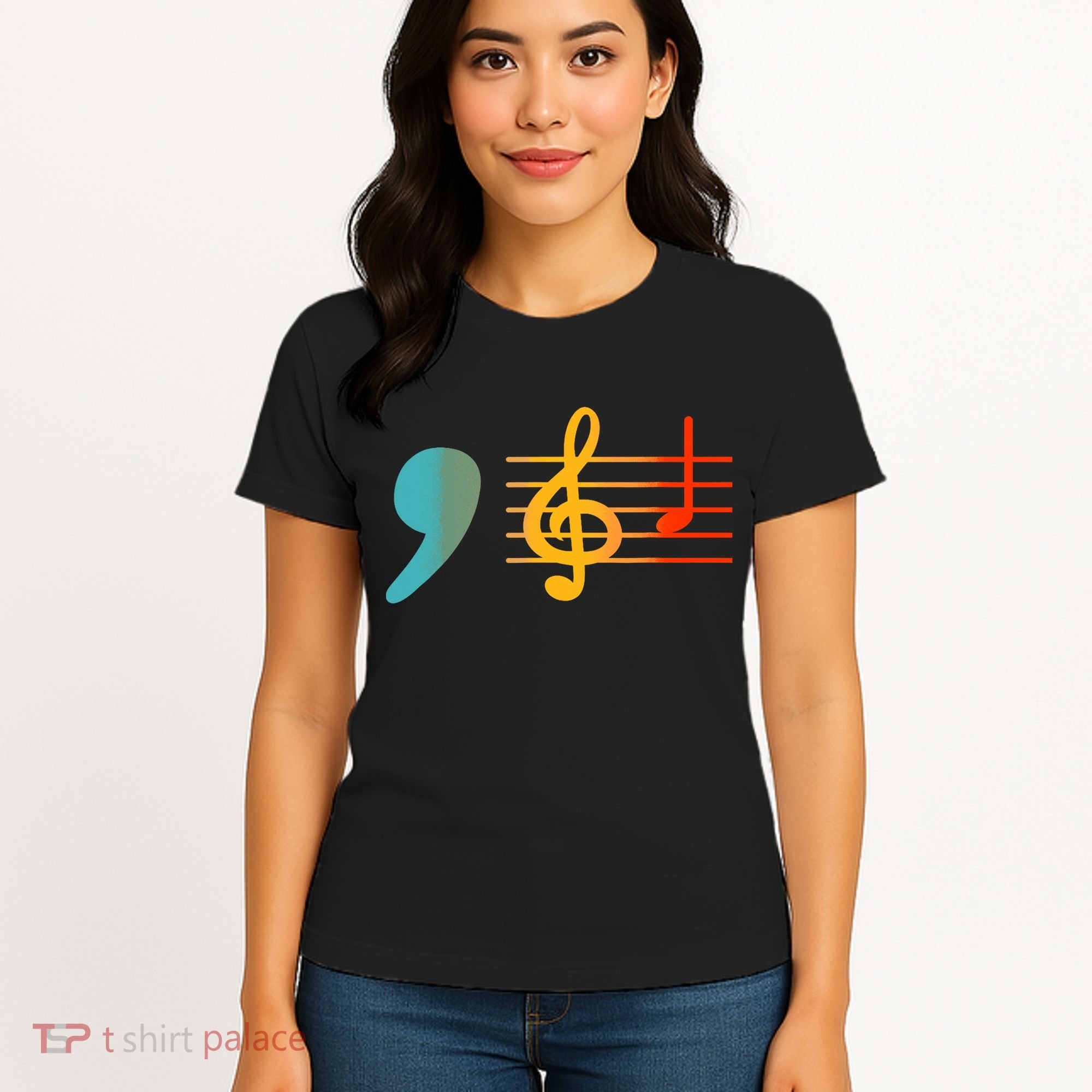 Comma La Music Notes Kamala Harris Music Teacher Elections Women's T-Shirt