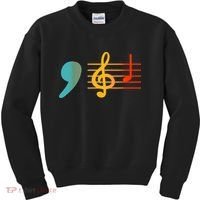 Comma La Music Notes Kamala Harris Music Teacher Elections Kids Sweatshirt thumb 0