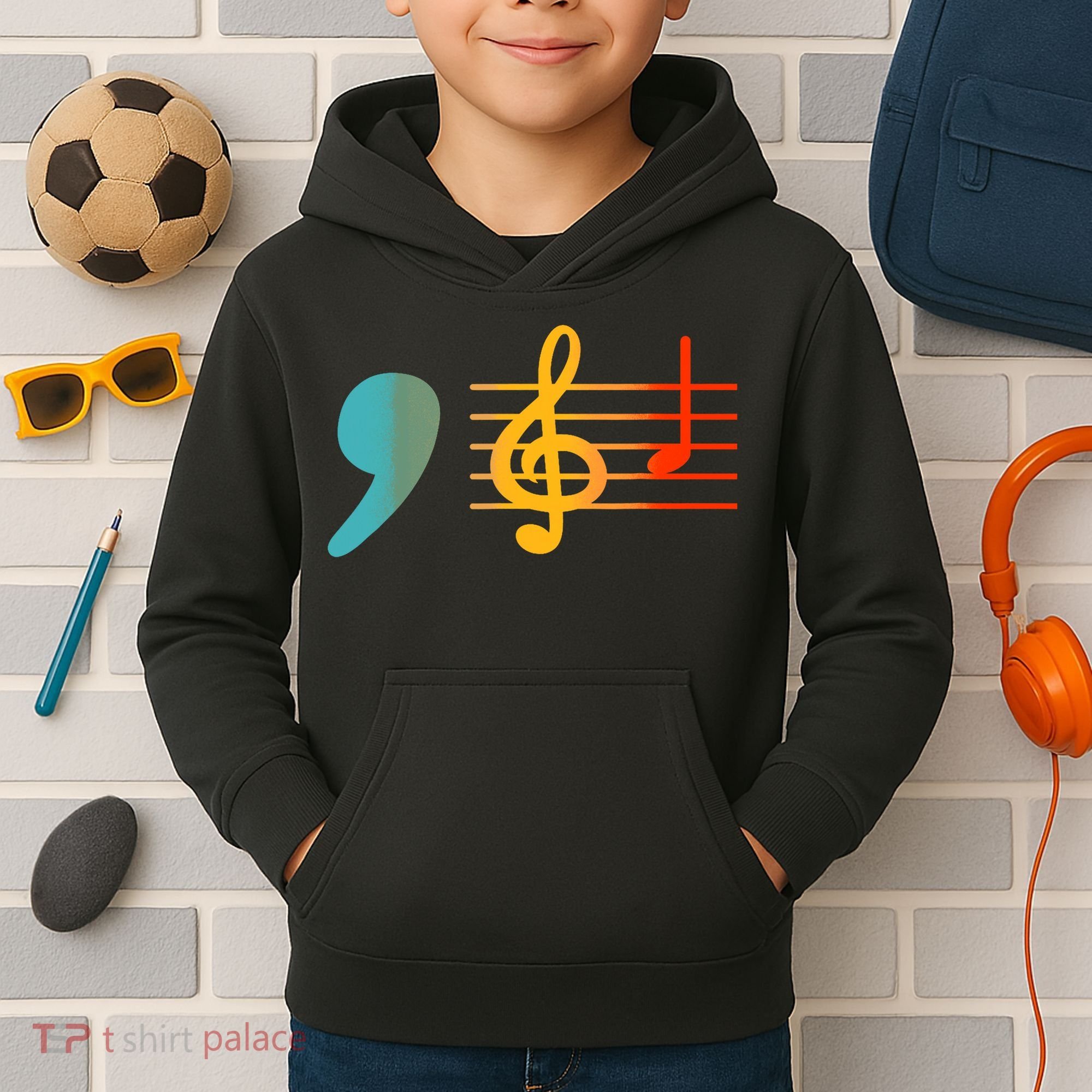 Comma La Music Notes Kamala Harris Music Teacher Elections Kids Hoodie