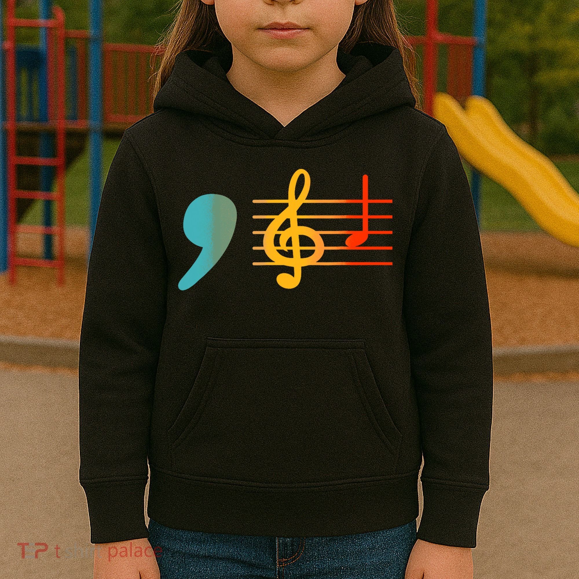 Comma La Music Notes Kamala Harris Music Teacher Elections Kids Hoodie