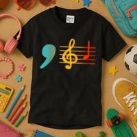 Comma La Music Notes Kamala Harris Music Teacher Elections Kids T-Shirt thumb 3