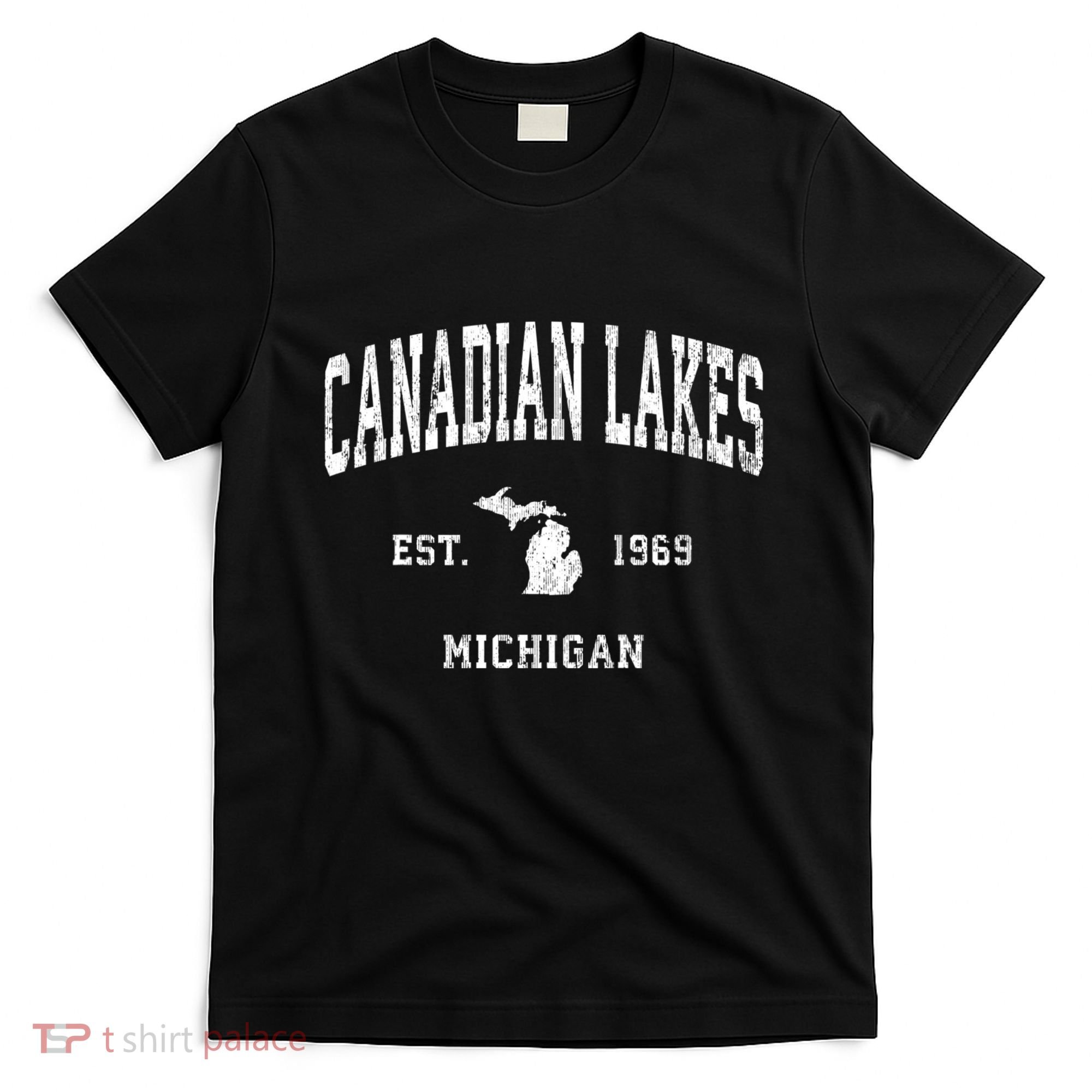 Canadian Lakes Michigan Mi Vintage Athletic T-Shirt