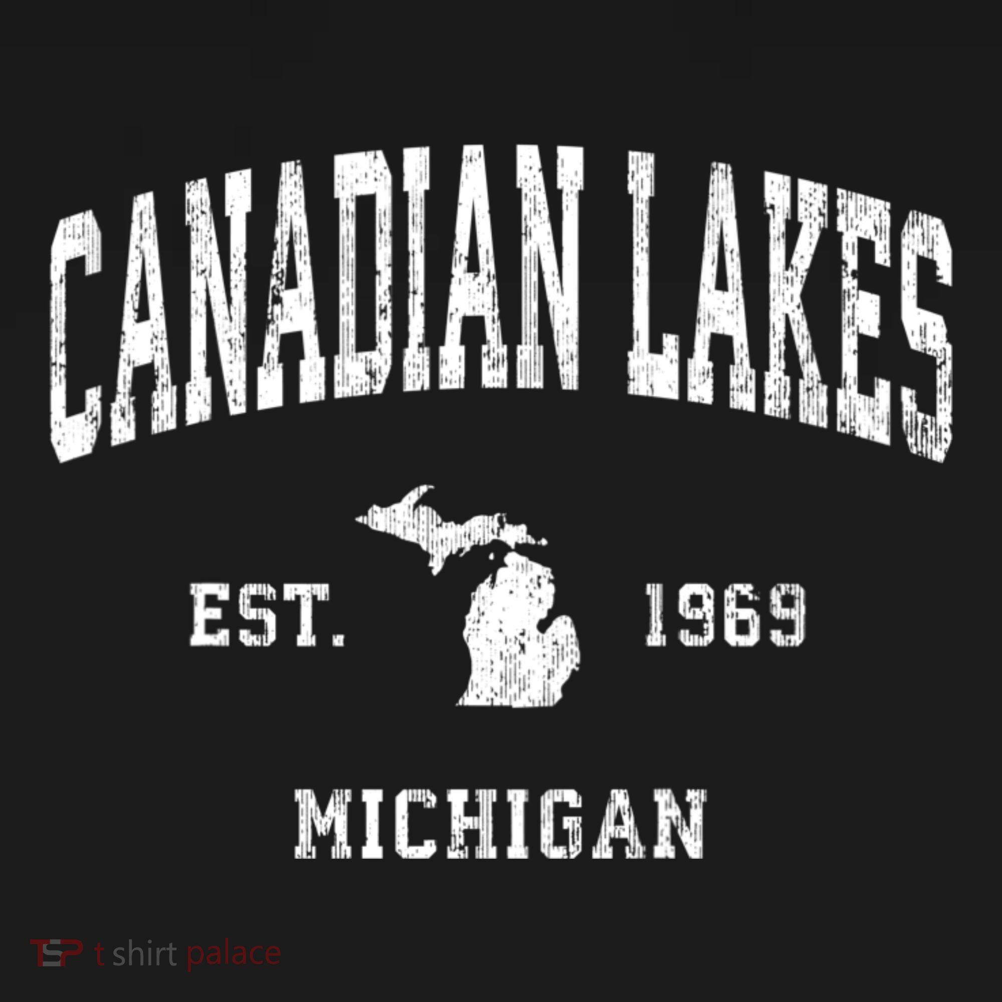 Canadian Lakes Michigan Mi Vintage Athletic T-Shirt
