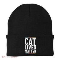 Cat Lives Matter Funny Cat Lovers Beanie thumb 0