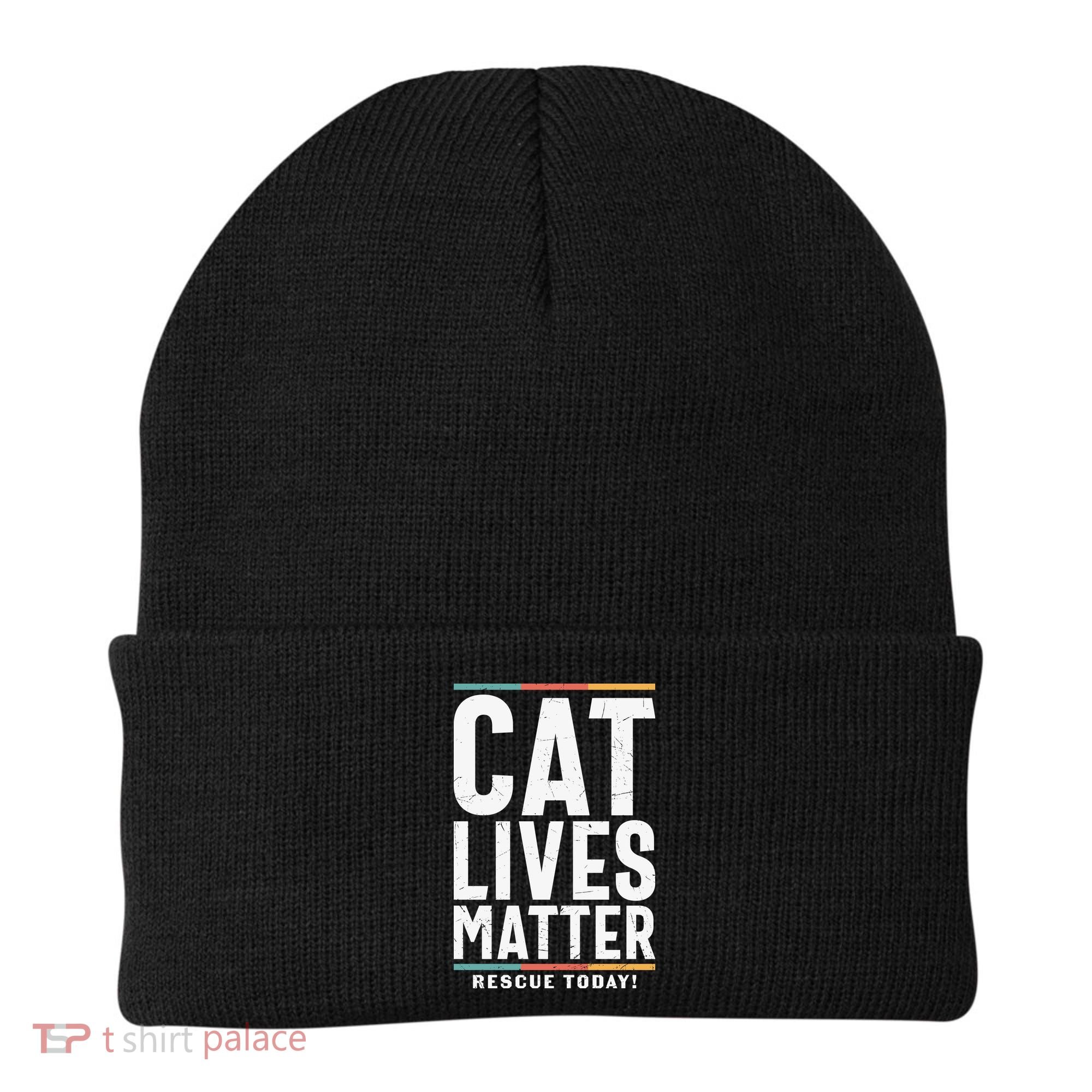 Cat Lives Matter Funny Cat Lovers Beanie