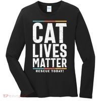 Cat Lives Matter Funny Cat Lovers Women's Long Sleeve Shirt thumb 0
