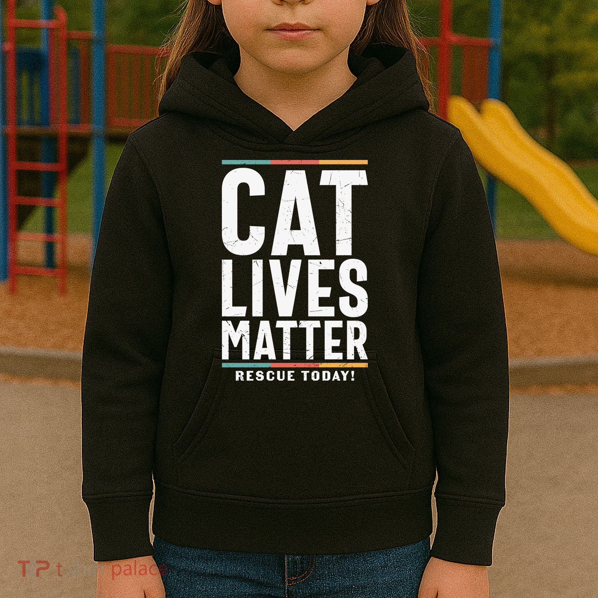 Cat Lives Matter Funny Cat Lovers Kids Hoodie