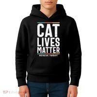 Cat Lives Matter Funny Cat Lovers Kids Hoodie thumb 4