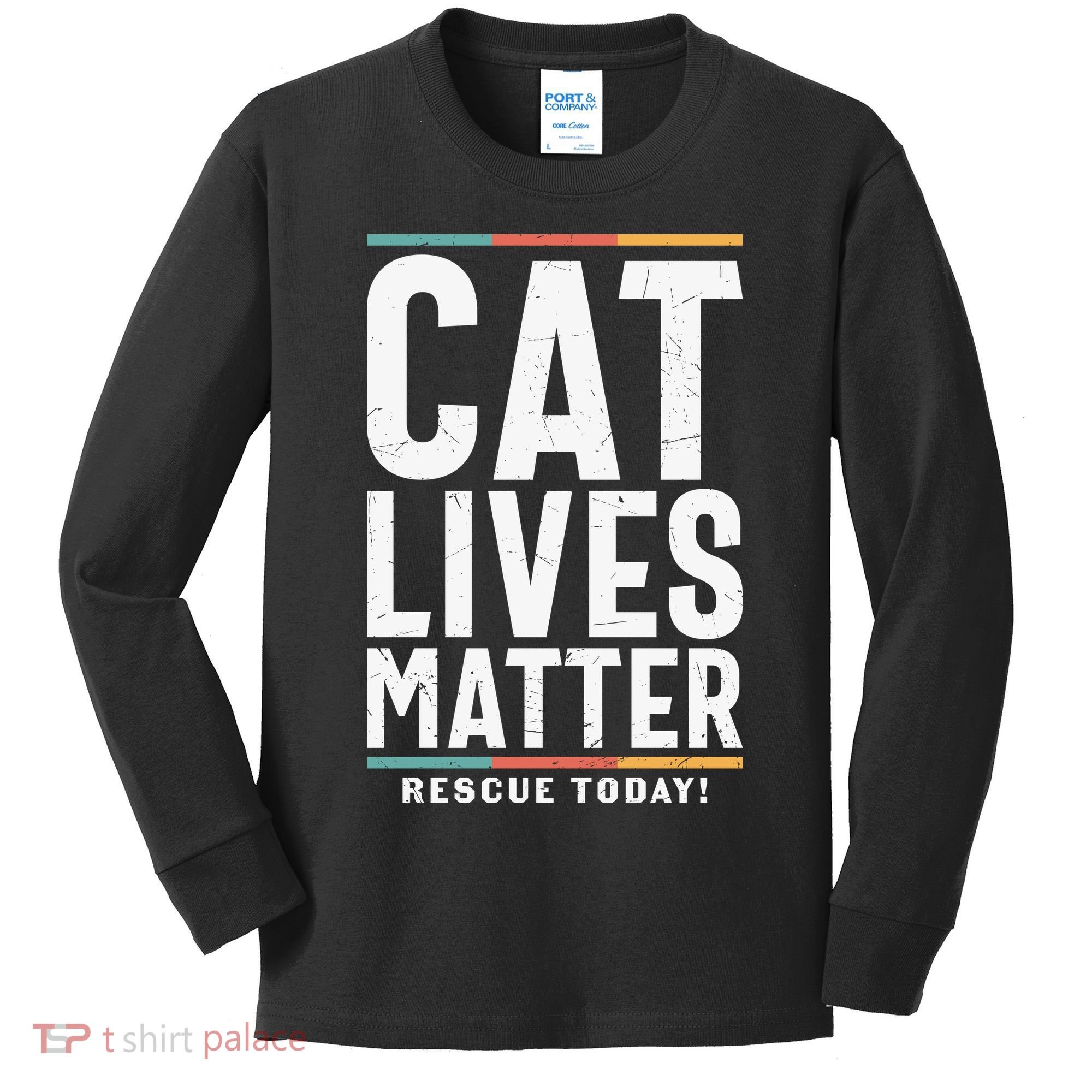Cat Lives Matter Funny Cat Lovers Kids Long Sleeve Shirt