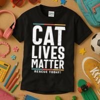 Cat Lives Matter Funny Cat Lovers Kids T-Shirt thumb 3