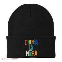 Chinga La Migra Bold Political Matching Beanie thumb 0