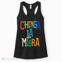 Chinga La Migra Bold Political Matching Women's Tank Top thumb 0