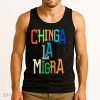 Chinga La Migra Bold Political Matching Tank Top thumb 3
