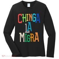 Chinga La Migra Bold Political Matching Women's Long Sleeve Shirt thumb 0