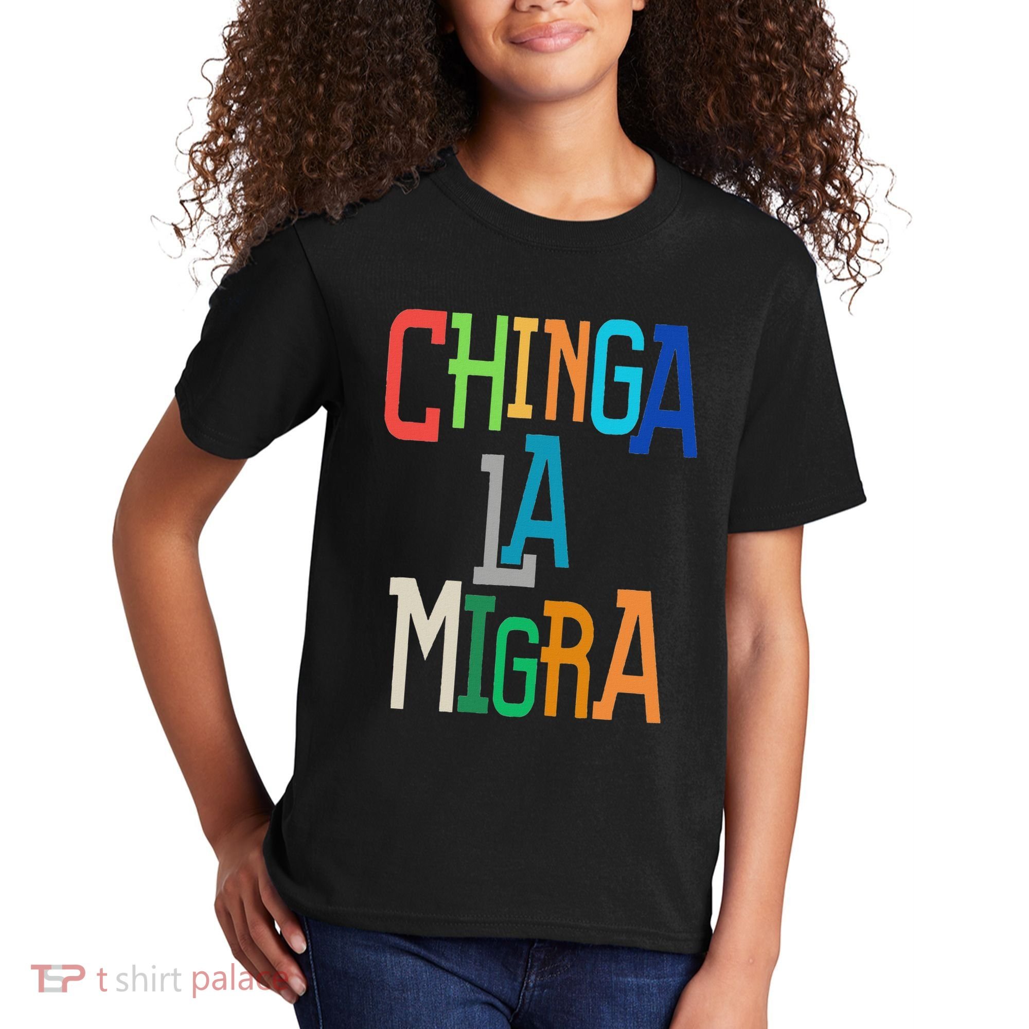 Chinga La Migra Bold Political Matching Kids T-Shirt