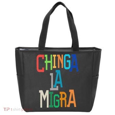 Chinga La Migra Bold Political Matching Tote Bag