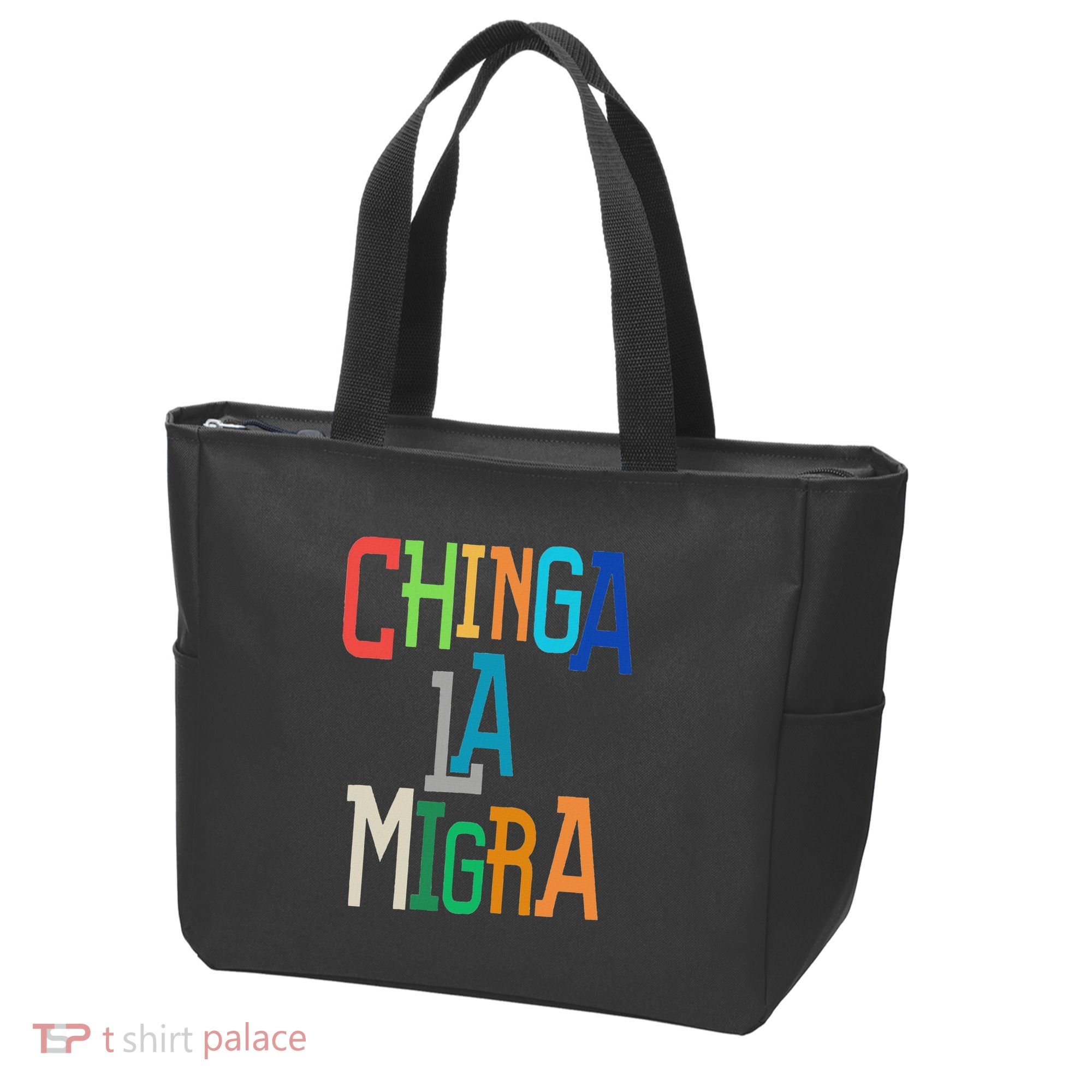 Chinga La Migra Bold Political Matching Tote Bag